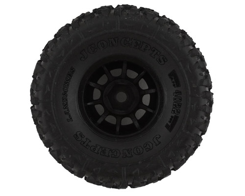 JConcepts Landmines 1.0" Pre-Mounted Tires w/Hazard Wheel Black (JCO4022-3594)