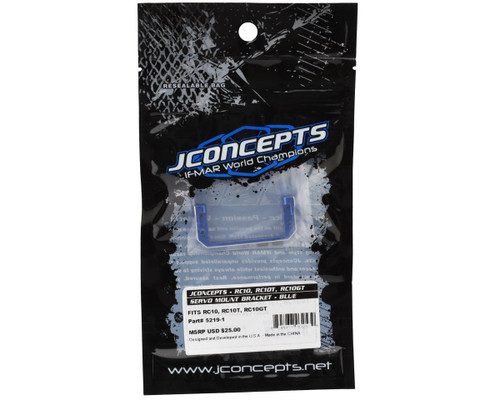 JConcepts RC10 Aluminum Servo Mount Bracket Blue With Set Screws (JCO5219-1)