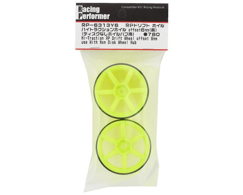 Yokomo 12mm Hex Racing Performer High Traction Drift Wheels Yellow YOKRP-6313Y6A