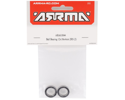 Arrma Ball Bearing 12x18x4mm 2RS Set Of 2 Thickness 4mm Diameter 18mm ARA610044