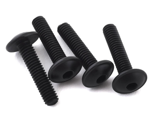 Arrma 4x18mm Flanged Button Head Screw Set of 4 9.6mm Flange Black (ARA727412)