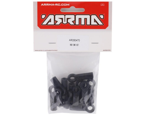 Arrma AR330470 Rod End Set 4x4 Set of 12 Composite Material Black (ARAC8807)