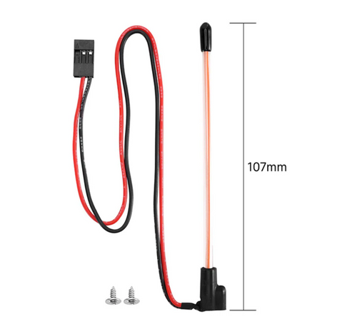 INJORA LED Whip Light Voltage 5-7.4V 107mm for 1/18 1/24 RC Crawlers Red L43-RD