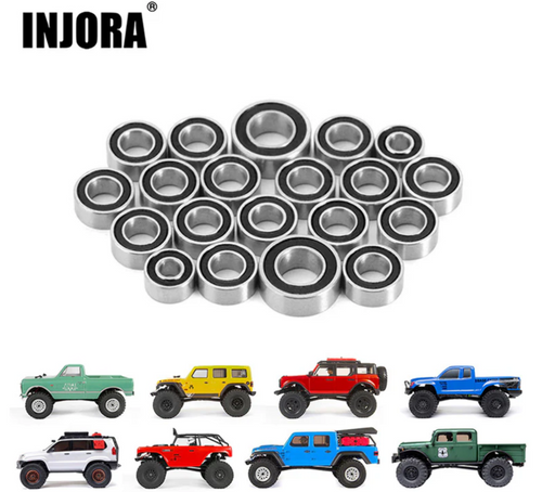 INJORA Sealed Steel Bearing Kit (20 pcs) Dustproof for 1/24 Axial SCX24-161BK