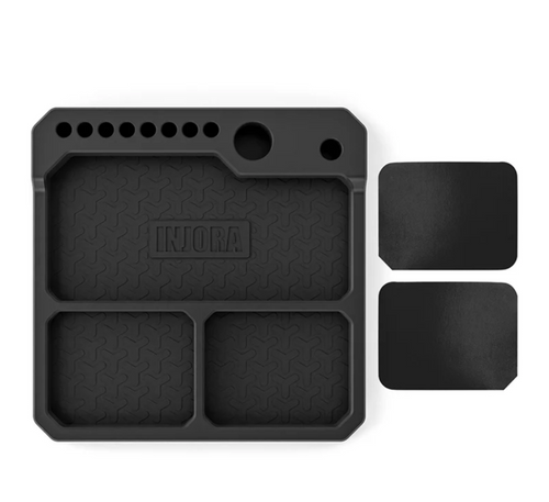 INJORA Silicone Parts Tray with Tool Stand (160*160mm) Magnetic Sheets Tool-66