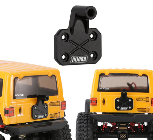 INJORA CNC Aluminum Spare Tire Carrier Wheel Mount for Jeep Wrangler SCX24-65BK