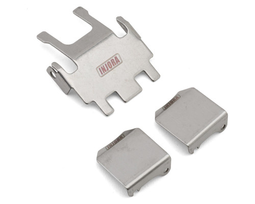 INJORA Stainless Steel Chassis Armor Skid Plate Axle Protector for 1/18 (4M-14)