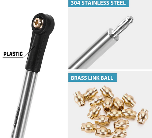 INJORA Stainless Steel High Clearance Links Pivot Balls for 1/24 GX470 SCX24-185