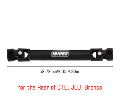 INJORA 1PCS Hardened Steel Center Drive Shaft for SCX24 Mod 52-72mm SCX24-140-52
