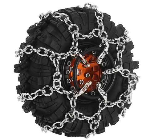 INJORA Tires Snow Chain for RC Crawler 55-65mm 1.0" Tires Made of Metal (4M-93)