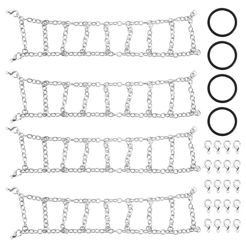 INJORA Tires Snow Chain for RC Crawler 55-65mm 1.0" Tires Made of Metal (4M-93)