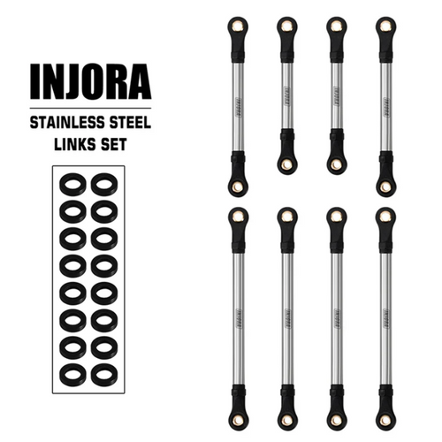 INJORA Stainless Steel Straight Chassis Links for 1/18 RC Crawler TRX4M 4M-64SR