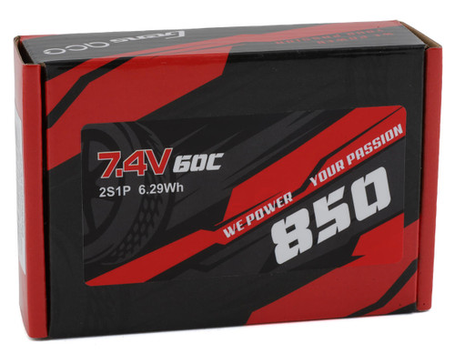 7.4V 850mAh 2S 60C Hardcase LiPo Battery: EC2