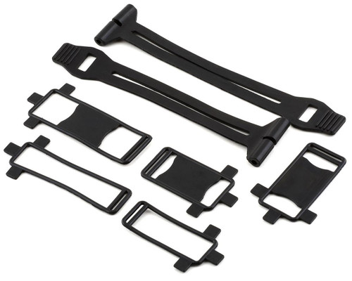 Losi LMT Mega Battery Straps Low CG Battery Tray Complete Set Black (LOS241066)