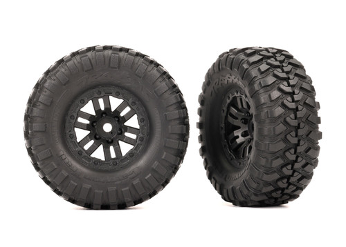 Traxxas 1.0" Black Wheels with Canyon Trail Tires (2) (9773)