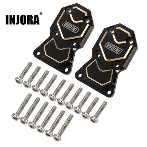 INJORA 2pcs 10g/pcs Black Brass Diff Covers for Axial SCX24 AX24 SCX24-93BK