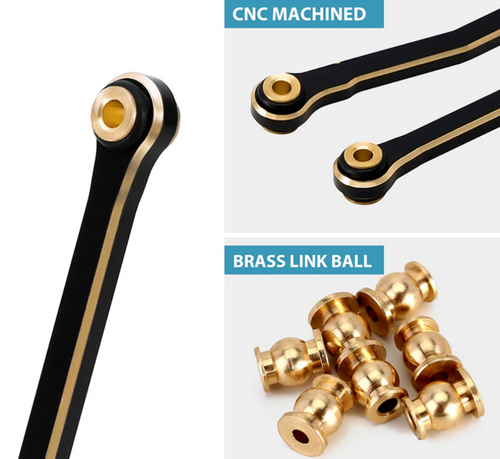 INJORA Black Brass High Clearance Chassis Links 1/18 Redcat Ascent-18 ASC18-18