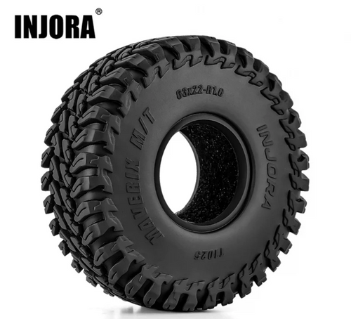 INJORA 1.0" 63*22mm MAVERIX M/T Tires Set 4 Hook-shaped Tread Blocks  YQT-1025
