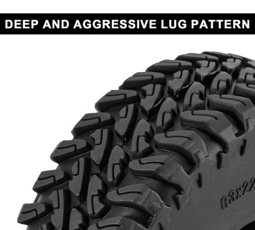 INJORA 1.0" 63*22mm MAVERIX M/T Tires Set 4 Hook-shaped Tread Blocks  YQT-1025