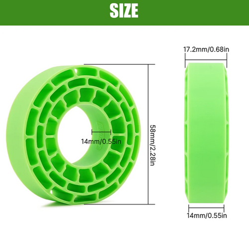 INJORA Silicone Rubber Inserts 1.0" 61-63mm Tires Waterproof Green DGT-1062GN