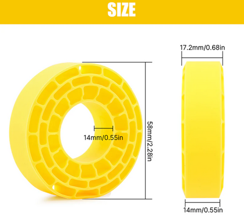 INJORA Silicone Rubber Inserts 1.0" 61-63mm Tires Waterproof Yellow DGT-1062YE