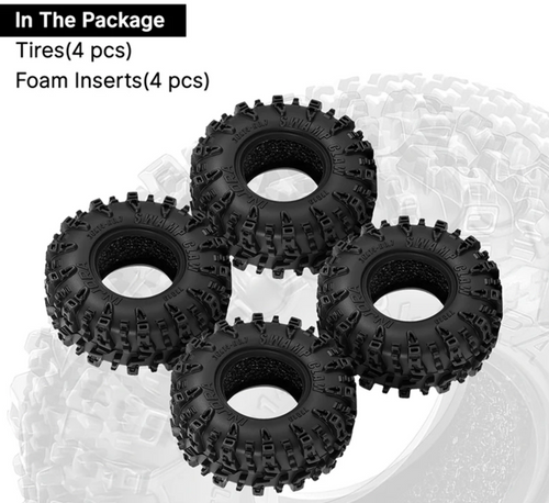 Injora Axial SCX30 0.7" Swamp Claw Micro Rock Crawler Tires 4 36mm OD (T7019)