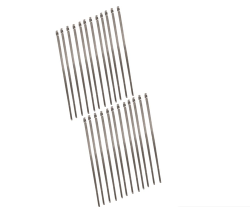 Longacre 52-47848 Stainless Steel Header Wrap Locking Ties - 14" - package of 24