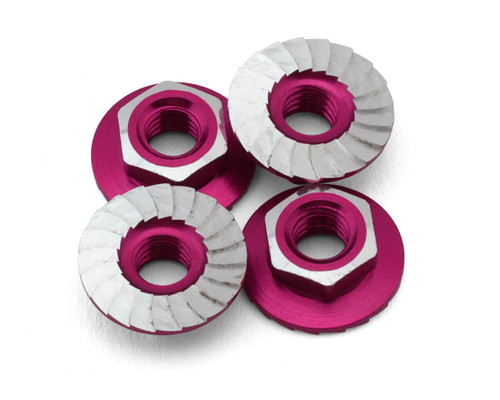 1UP Racing 4mm "Lockdown" Serrated Aluminum Wheel Nuts Hot Pink 4 (1UP870401)