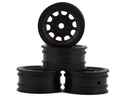 1/24 Hazard Front/Rear 1.0" Wheels, Black (4): SCX24