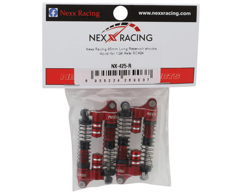 NEXX Racing SCX24 45mm Aluminum Oil-Filled Threaded Reservoir Shocks 4 NX-425-R