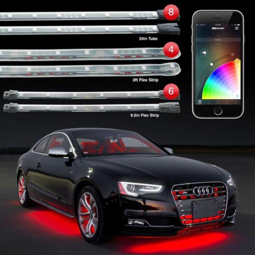 XK Glow XKmax RGBW 16pc Addressable Car Underglow + Interior + Wheel Kit XKGMX-CAR-PRO