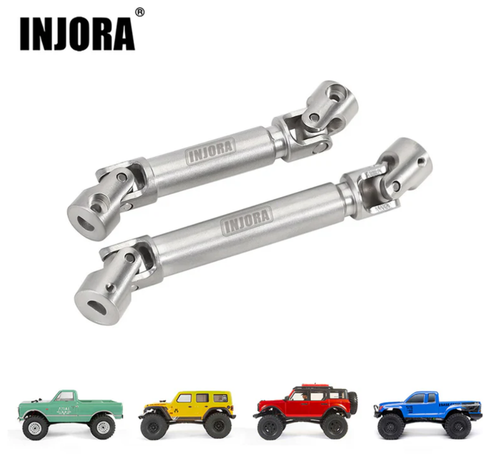 INJORA Stainless Steel Drive Shafts D Shaped Hole C10 JLU Bronco Base SCX24151SR