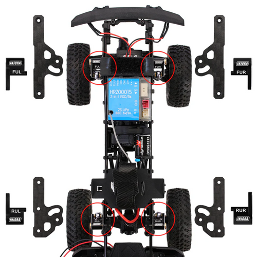 INJORA CNC Aluminum Flex Blades Suspension Travel Extension 1/24 Axial SCX24-163