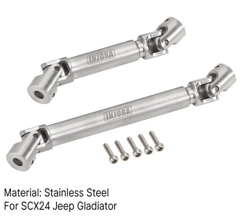 INJORA Steel Front Rear Center Drive Shafts For Axial Gladiator Wagon SCX24-74SR