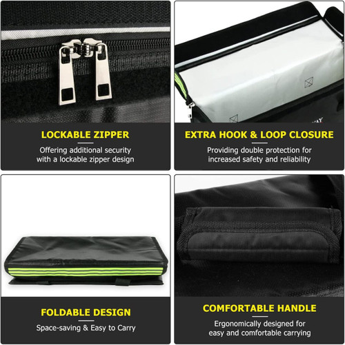 ROLOWAY Lipo Battery Bag 20 x 5 x 7.5" Large Fireproof Lipo Ebike Bag B0BYJS6DFW