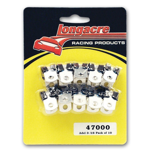 Longacre 47000 Adel Line Clamps - 3/16" ID Steel Brake Lines Black (Pack Of 10)