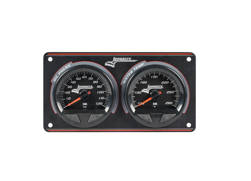 Longacre 52-44562 Elite Waterproof Gauge Panel 3 Gauge Oil Pressure/Water Temp