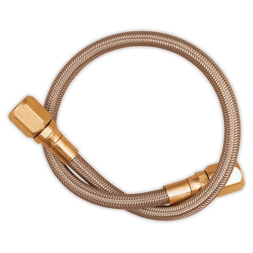 Longacre 45123 Brake line - 16" #3 w/ #3 AN Both Ends Stainless Steel Braided