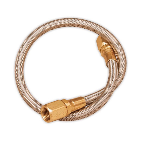 Longacre 45120 Brake line - 16" #4 w/ #4 AN Both Ends Stainless Steel Braided