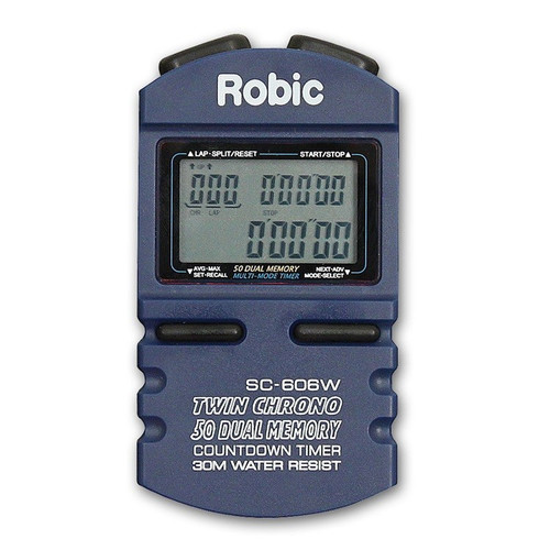 Longacre 22172 Robic SC 606W Stopwatch Counts Laps To 999 50 Lap Memory Blue