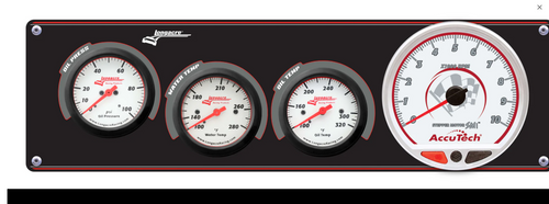Longacre 52-46907 Sportsman Elite 3 Gauge Panel w/Tach Oil Pressure Water Temp+
