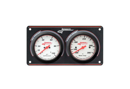 Longacre 52-46912 Sportsman Elite 2 Gauge Panel Oil Pressure, Water Temperature
