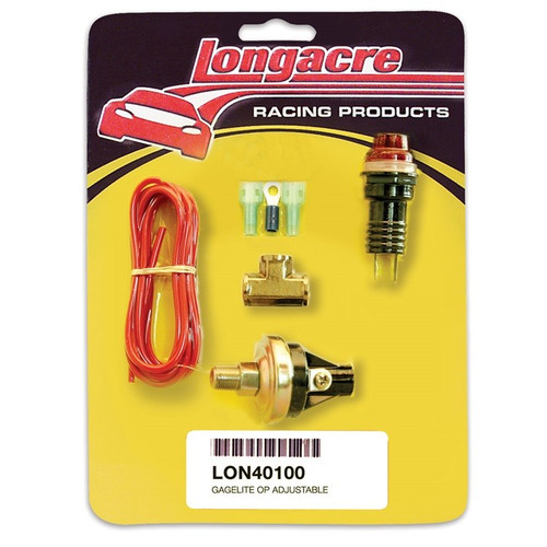 Longacre 40100 Gagelites Warning Light Kit - 15-50 psi Oil Pressure 1/8" NPT