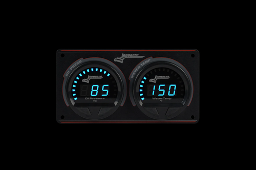 Longacre 44660 Elite LED Waterproof Gauge Panel 2 Gauge Oil Pressure/Water Temp