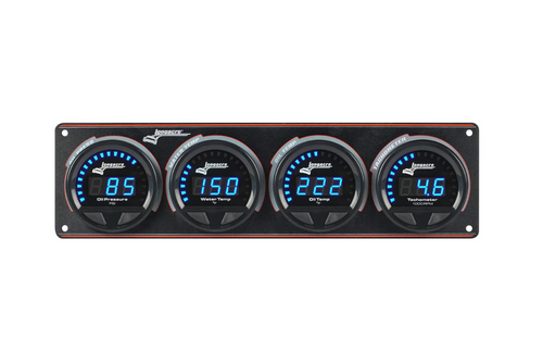Longacre 44673 Elite LED Waterproof Gauge Panel 3 Gauge Oil Pressure/Water Temp+