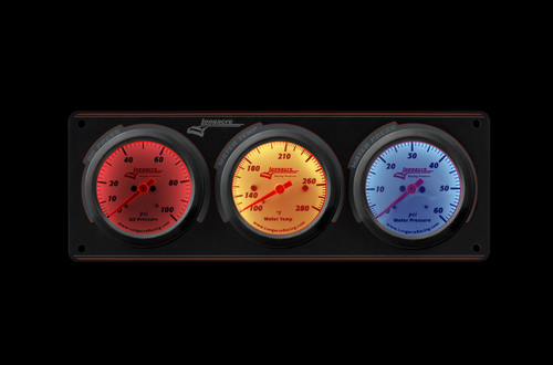Longacre 52-46915 Sportsman Elite 3 Gauge Panel Oil Pressure Water Temp + 2-wire