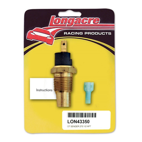 Longacre 43350 270º Oil Temperature Standard 1/2" NPT Fitment Brass Sender Only