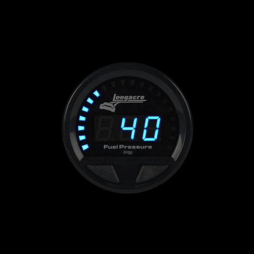 Longacre 52-46859 Elite LED Waterproof Gauge Fuel Pressure 0-120 psi, Sensor Inc