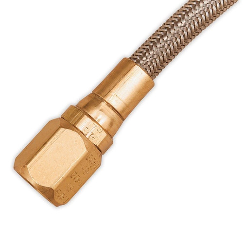 Longacre 45160 Brake line - 24" #4 w/ #4 AN Both Ends Teflon Lined Hose Braided