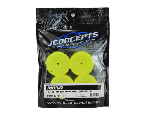 JConcepts Mono 2.2 "Slim" Front Wheels Yellow 4 B7/B6/RB6/SRX2/YZ2 12mm JCO3376Y
